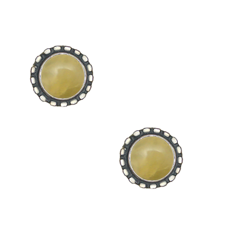 Sterling Silver Petite Yellow Aragonite Post Stud Earrings